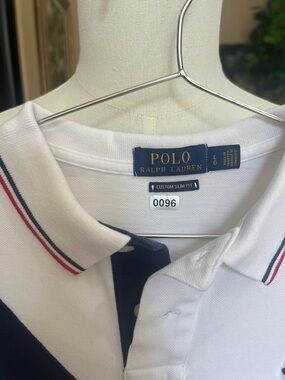 Polo by Ralph Lauren White Polo with Navy & Red Trim